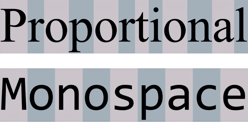 Monospace ve Proportional